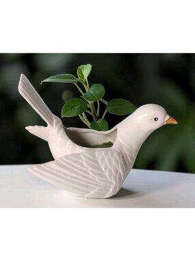 Vintage MCM Fitz And Floyd Dove  Handpainted Ceramic Planter 1975 Bird READ